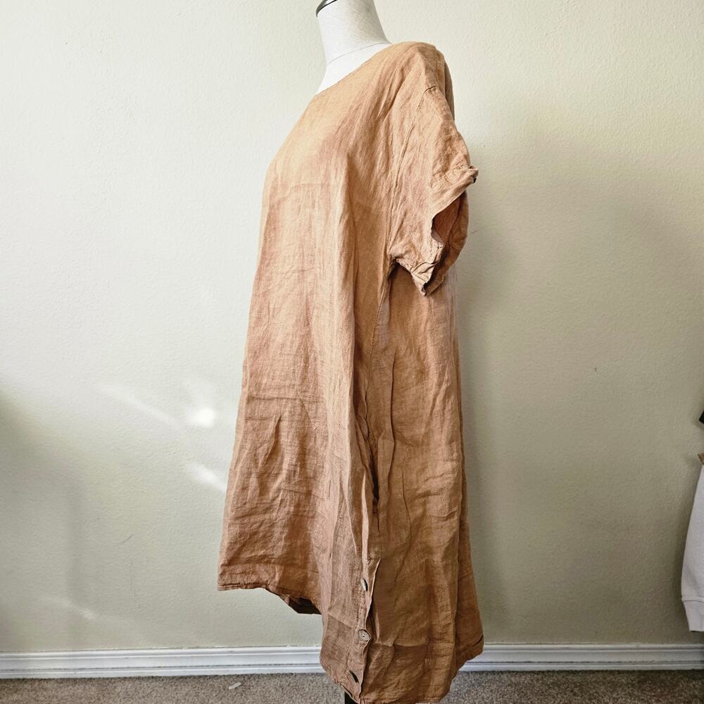 MILIO MILANO SLEEVE SIDE BUTTON DETAIL LINEN DRESS Small - Picture 4 of 11